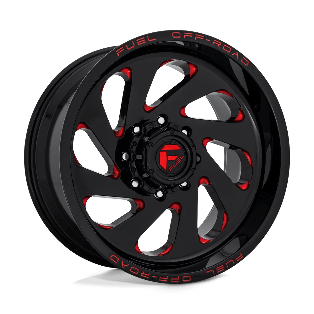 Fuel Offroad D638 VORTEX GLOSS BLACK RED TINTED CLEAR 20x10 -18 6x139.7mm 106.1mm - Wheelwiz