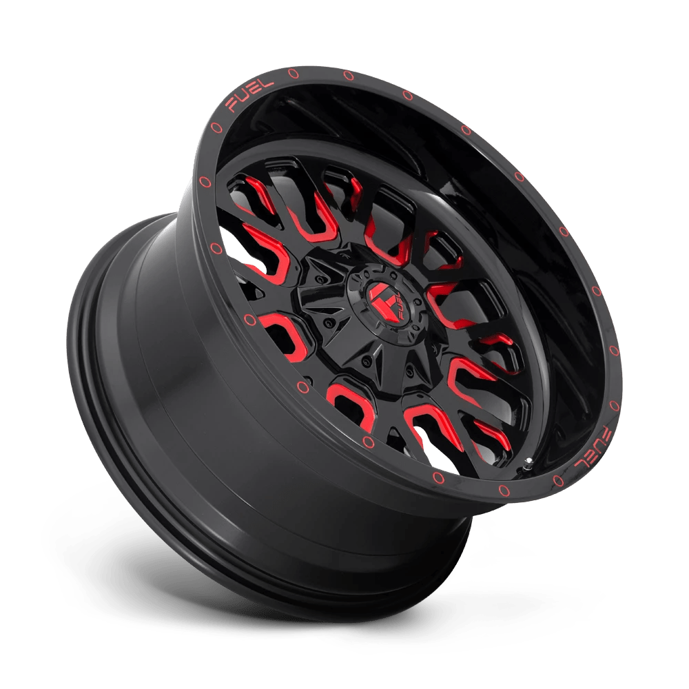 Fuel Offroad D612 STROKE GLOSS BLACK RED TINTED CLEAR 20x10 -18 8x170mm 125.1mm - Wheelwiz
