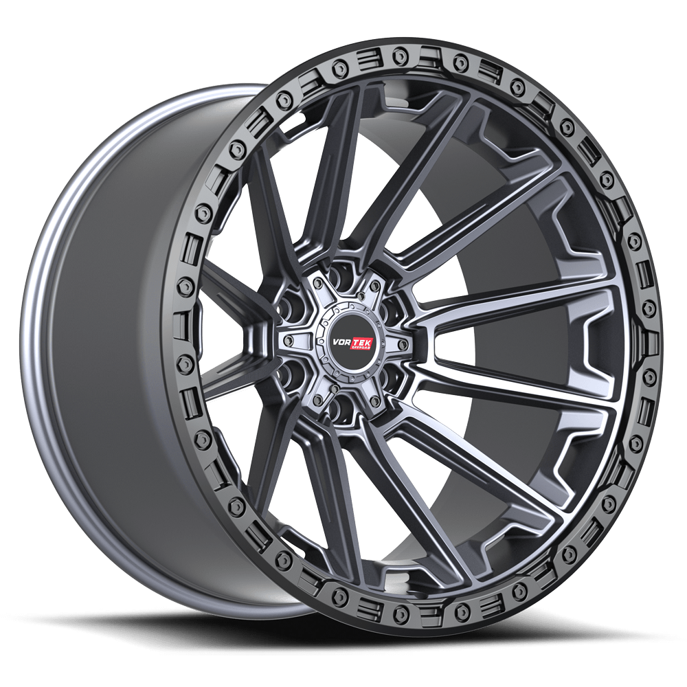 Vortek VRT-601 Matte Titanium Black Bead Ring 24x10 +18 6x135|6x139.7mm 106.1mm - Wheelwiz