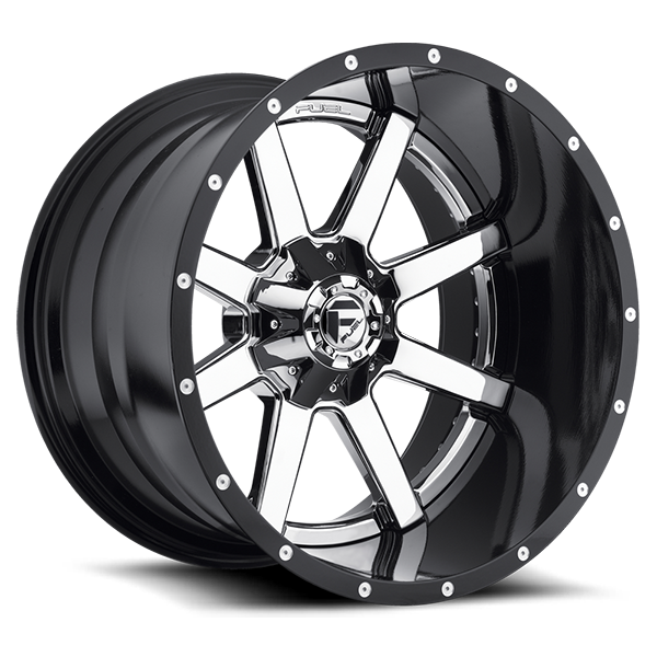 Fuel Offroad D260 MAVERICK CHROME PLATED GLOSS BLACK LIP 20x9 +1 6x135|6x139.7mm 106.1mm - Wheelwiz