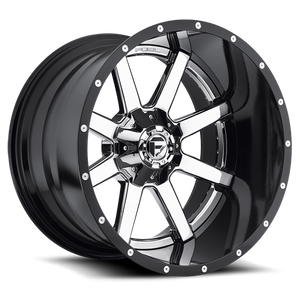 Fuel Offroad D260 MAVERICK CHROME PLATED GLOSS BLACK LIP 20x9 +1 6x135|6x139.7mm 106.1mm - Wheelwiz