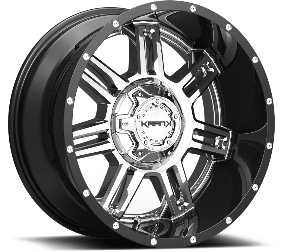 Krank Force Chrome w/ Gloss Black Barrel 20x9 0 8x165.1mm 130mm - Wheelwiz