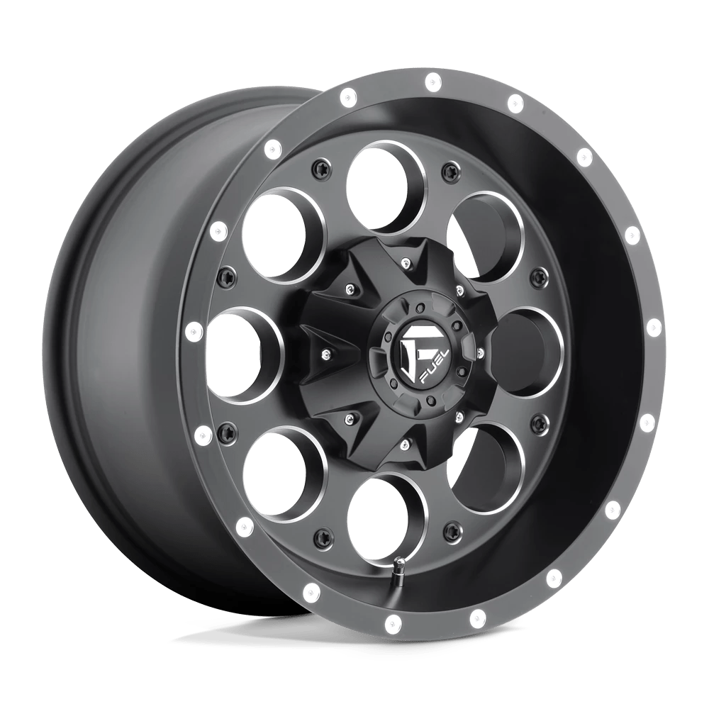 Fuel Offroad D525 REVOLVER MATTE BLACK MILLED 17x9 -12 6x135|6x139.7mm 106.1mm - Wheelwiz