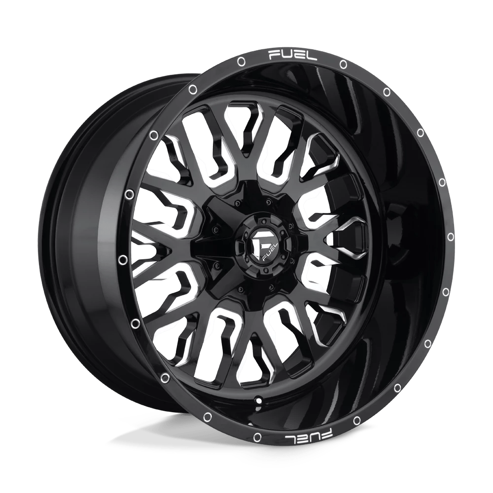 Fuel Offroad D611 STROKE GLOSS BLACK MILLED 22x12 -44 8x170mm 125.1mm - Wheelwiz
