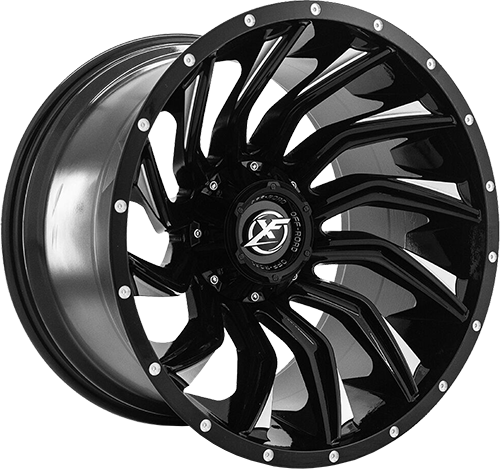 XF Off-Road XF-224 Gloss Black Milled 24x14 -76 5x127|5x139.7mm 78.1mm - Wheelwiz