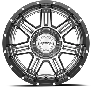 Krank Force Chrome w/ Gloss Black Barrel 20x9 0 6x135|6x139.7mm 108mm - Wheelwiz