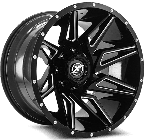 XF Off-Road XF-218 Gloss Black Milled 20x10 -24 5x127|5x139.7mm 78.1mm - Wheelwiz