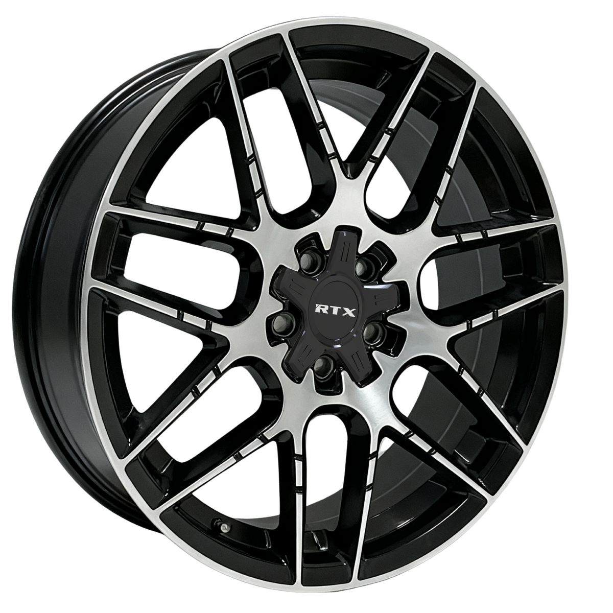 RTX Skyline Gloss Black Machined 18x8 +40 5x100|5x114.3mm 73.1mm - Wheelwiz