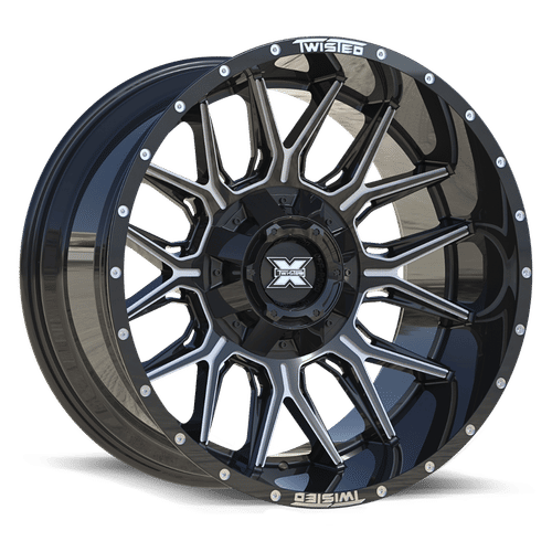 Twisted Off-road TW1 Gloss Black Milled 22x12 -44 5x127|5x139.7mm 0mm - Wheelwiz