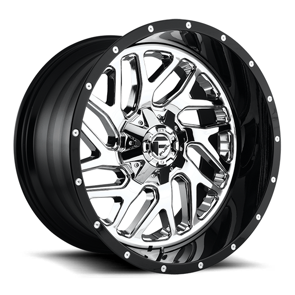 Fuel Offroad D211 TRITON CHROME PLATED GLOSS BLACK LIP 20x12 -44 8x180mm 124.2mm - Wheelwiz