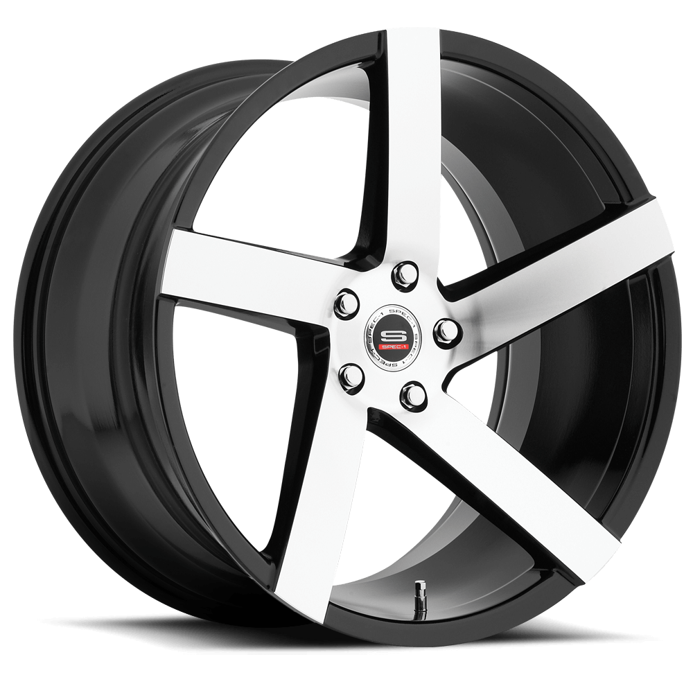 Spec-1 SPM-80 Gloss Black Machined 20x9 +35 5x114.3mm 73.1mm - Wheelwiz