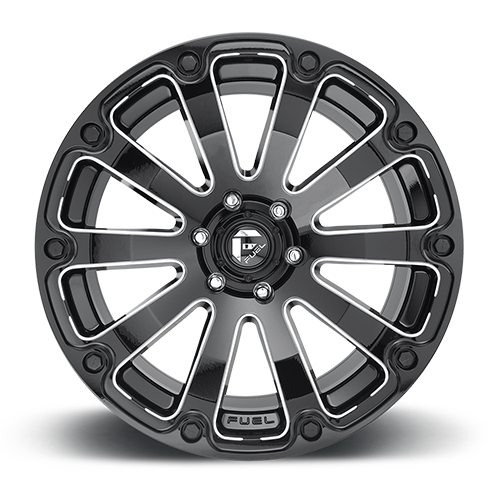 Fuel Offroad D598 DIESEL GLOSS BLACK MILLED 20x10 -18 8x165.1mm 125.1mm - Wheelwiz