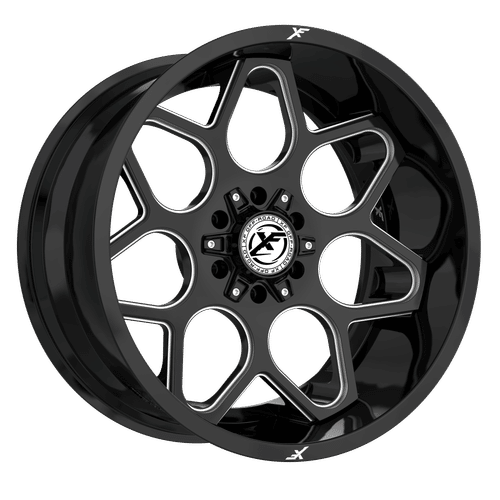 XF Off-Road XF-233 Gloss Black Milled 20x10 -12 5x127|5x139.7mm 78.1mm - Wheelwiz