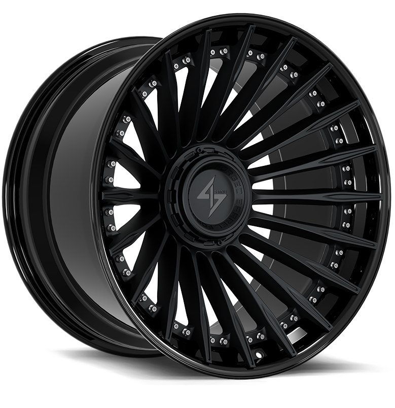 Sentali BFX1 Gloss Black Lip / Matte Black Centre 26x14 -76 8x165.1|8x170mm 125.2mm - Wheelwiz