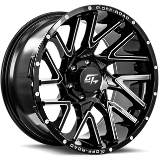 GT Off-Road AGGRESSION Gloss Black Milled 22x10 -18 6x135mm 87.1mm