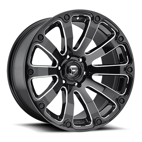 Fuel Offroad D598 DIESEL GLOSS BLACK MILLED 20x10 -18 8x165.1mm 125.1mm - Wheelwiz