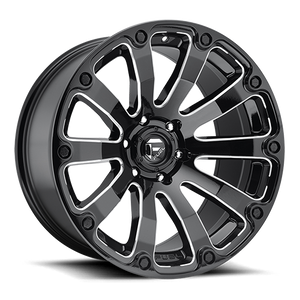 Fuel Offroad D598 DIESEL GLOSS BLACK MILLED 20x10 -18 8x165.1mm 125.1mm - Wheelwiz
