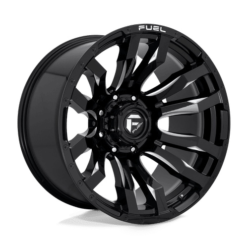Fuel Offroad D673 GLOSS BLACK MILLED 22x12 -44 8x165.1mm 125.1mm - Wheelwiz