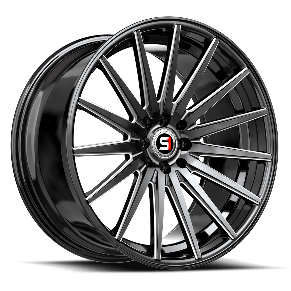 Spec-1 SP-69 Gloss Black Milled 17x7.5 +42 5x114.3|5x120mm 73.1mm - Wheelwiz