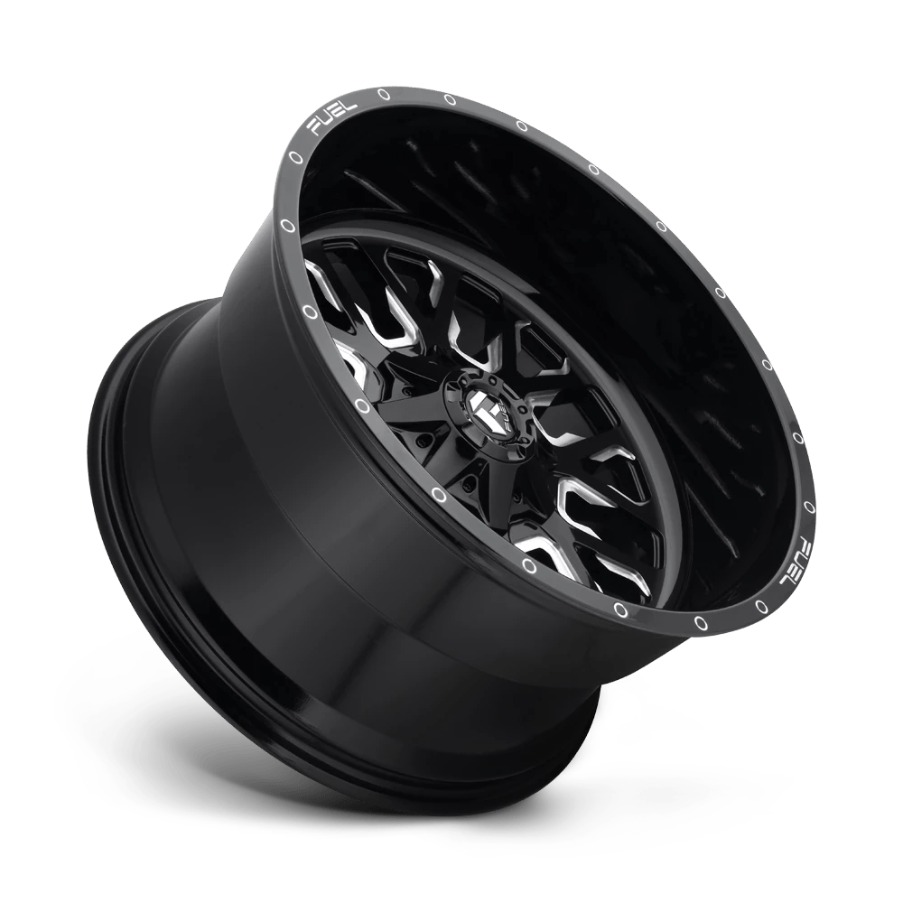 Fuel Offroad D611 STROKE GLOSS BLACK MILLED 22x12 -44 8x165.1mm 125.1mm - Wheelwiz