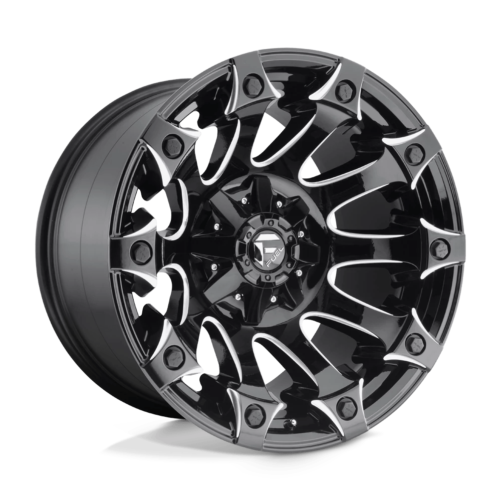 Fuel Offroad D578 BATTLE AXE GLOSS BLACK MILLED 20x12 -44 6x135|6x139.7mm 106.1mm - Wheelwiz