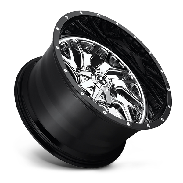 Fuel Offroad D211 TRITON CHROME PLATED GLOSS BLACK LIP 20x12 -44 8x180mm 124.2mm - Wheelwiz