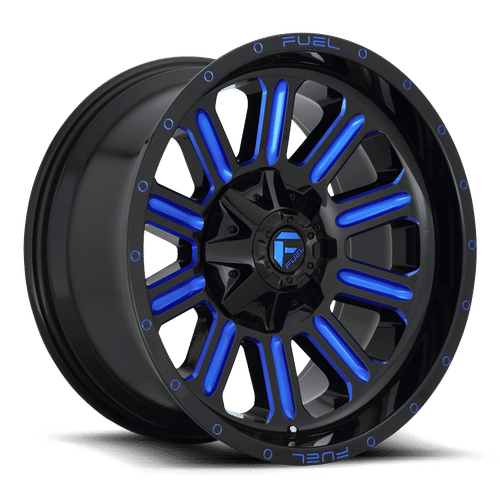Fuel Offroad D646 HARDLINE GLOSS BLACK BLUE TINTED CLEAR 20x12 -44 8x165.1mm 125.1mm - Wheelwiz