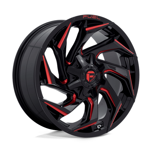 Fuel Offroad D755 GLOSS BLACK MILLED WITH RED TINT 20x9 +20 8x170mm 125.1mm - Wheelwiz