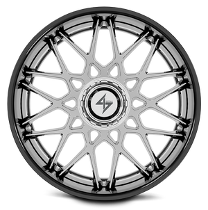 Sentali BFX5 Gloss Black Lip / Chrome Centre 24x12 -44 8x165.1|8x180mm 125.2mm - Wheelwiz