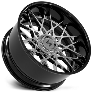 Sentali BFX5 Gloss Black Lip / Chrome Centre 22x10 -24 5x127|5x139.7mm 78.1mm - Wheelwiz
