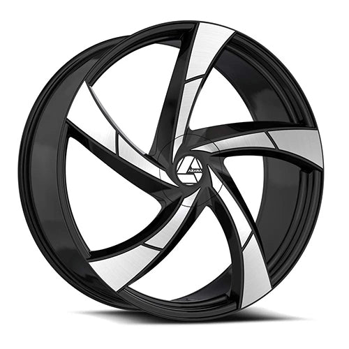 Azara AZA-524 Gloss Black Machined 20x8.5 +35 5x112|5x114.3mm 74.1mm - Wheelwiz