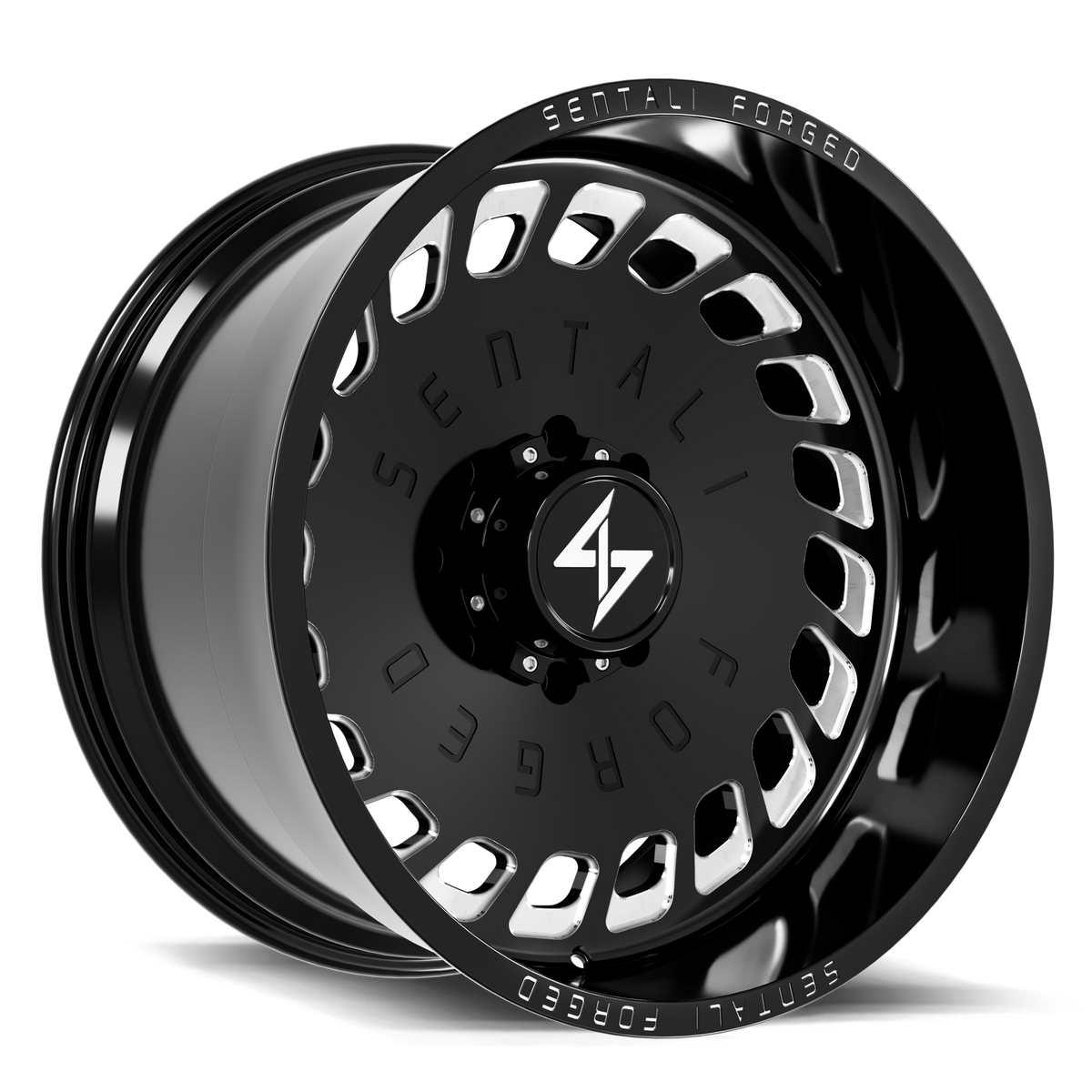 Sentali SF-4 Gloss Black Milled 28x16 -99 6x139.7mm 106.2mm - Wheelwiz