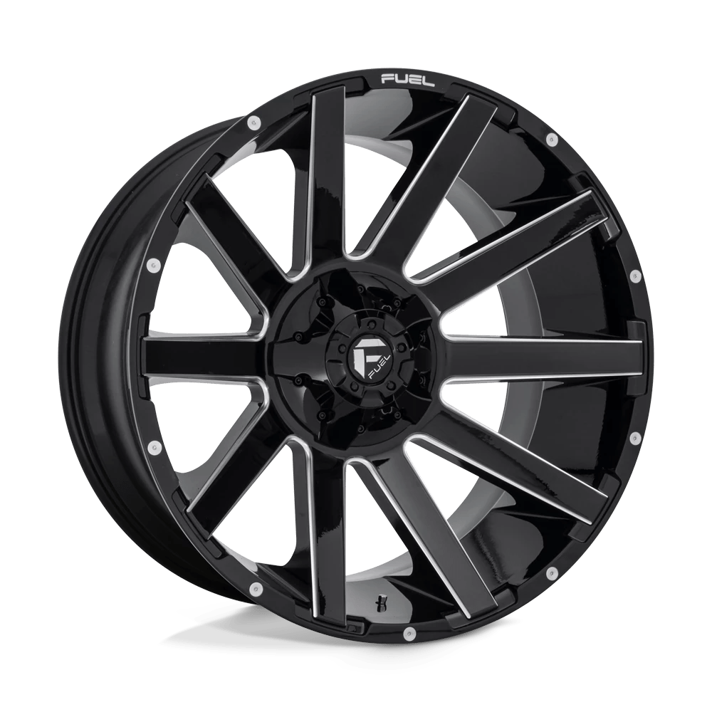 Fuel Offroad D615 CONTRA GLOSS BLACK MILLED 24x12 -44 8x165.1mm 125.1mm - Wheelwiz