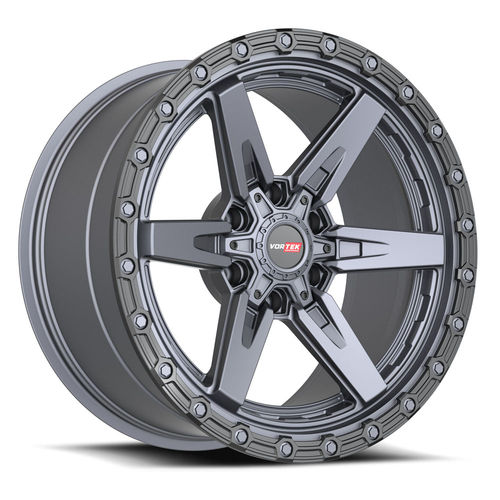 Vortek VRT-602 Matte Titanium Black Bead Ring 17x9 -12 6x135|6x139.7mm 106.1mm - Wheelwiz