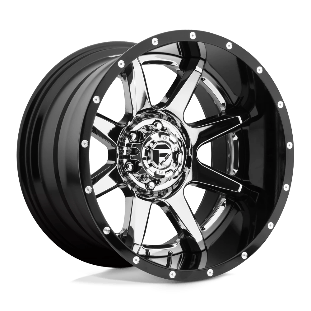 Fuel Offroad D247 RAMPAGE CHROME PLATED GLOSS BLACK LIP 20x10 -19 6x139.7mm 108mm - Wheelwiz