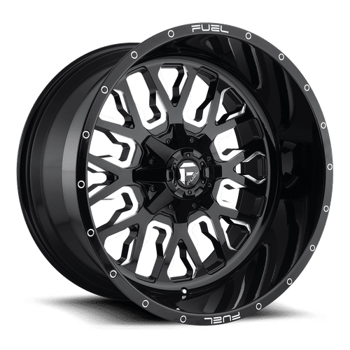 Fuel Offroad D611 STROKE GLOSS BLACK MILLED 18x9 +20 8x180mm 124.2mm - Wheelwiz