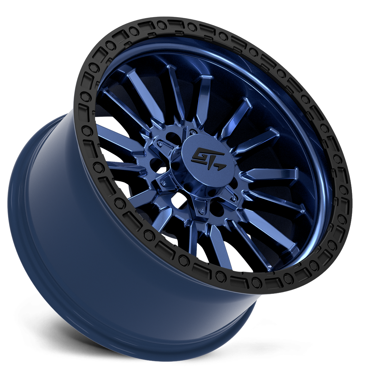 GT Off-Road CHAMBER Black Ring / Midnight Blue Centre 18x10 -18 6x135|6x139.7mm 106.1mm - Wheelwiz