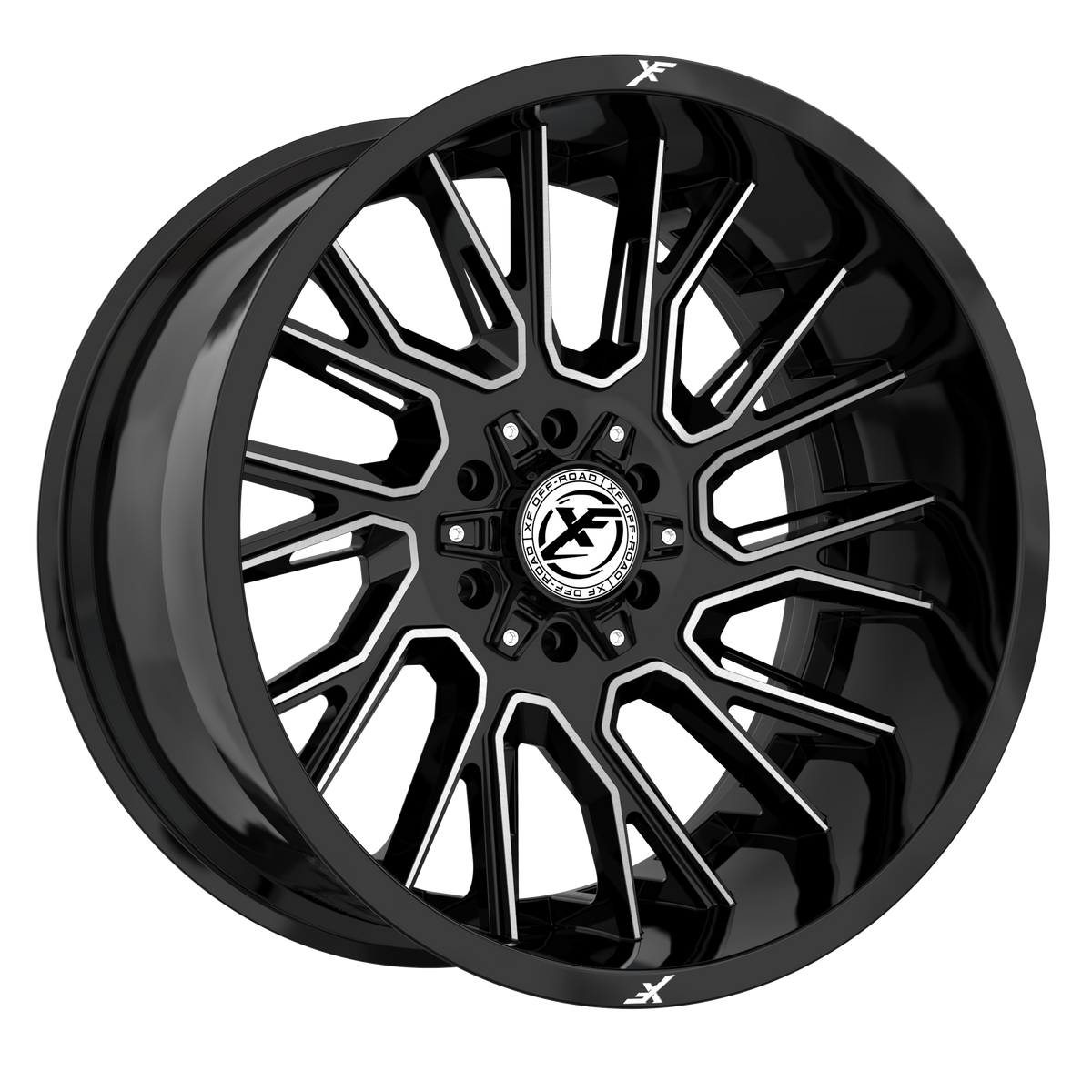 XF Off-Road XF-230 Gloss Black Machined 22x10 -24 6x135|6x139.7mm 106.4mm - Wheelwiz
