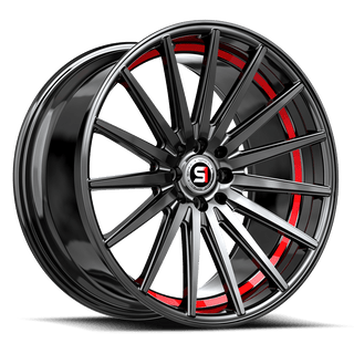 Spec-1 SP-69 Gloss Black / Red Under Cut 19x8.5 +38 5x112|5x114.3mm 73.1mm