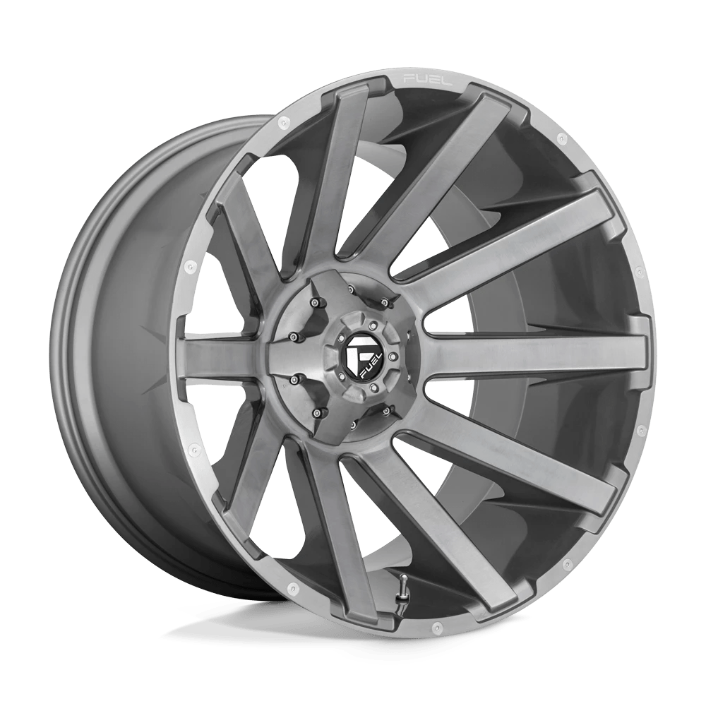 Fuel Offroad D714 CONTRA PLATINUM BRUSHED GUN METAL TINTED CLEAR 24x14 -75 8x170mm 125.1mm - Wheelwiz