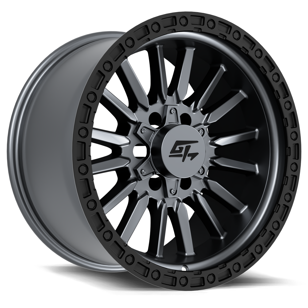 GT Off-Road CHAMBER Black Ring / Matte Gunmetal Centre 20x12 -44 5x127|5x139.7mm 78.1mm - Wheelwiz