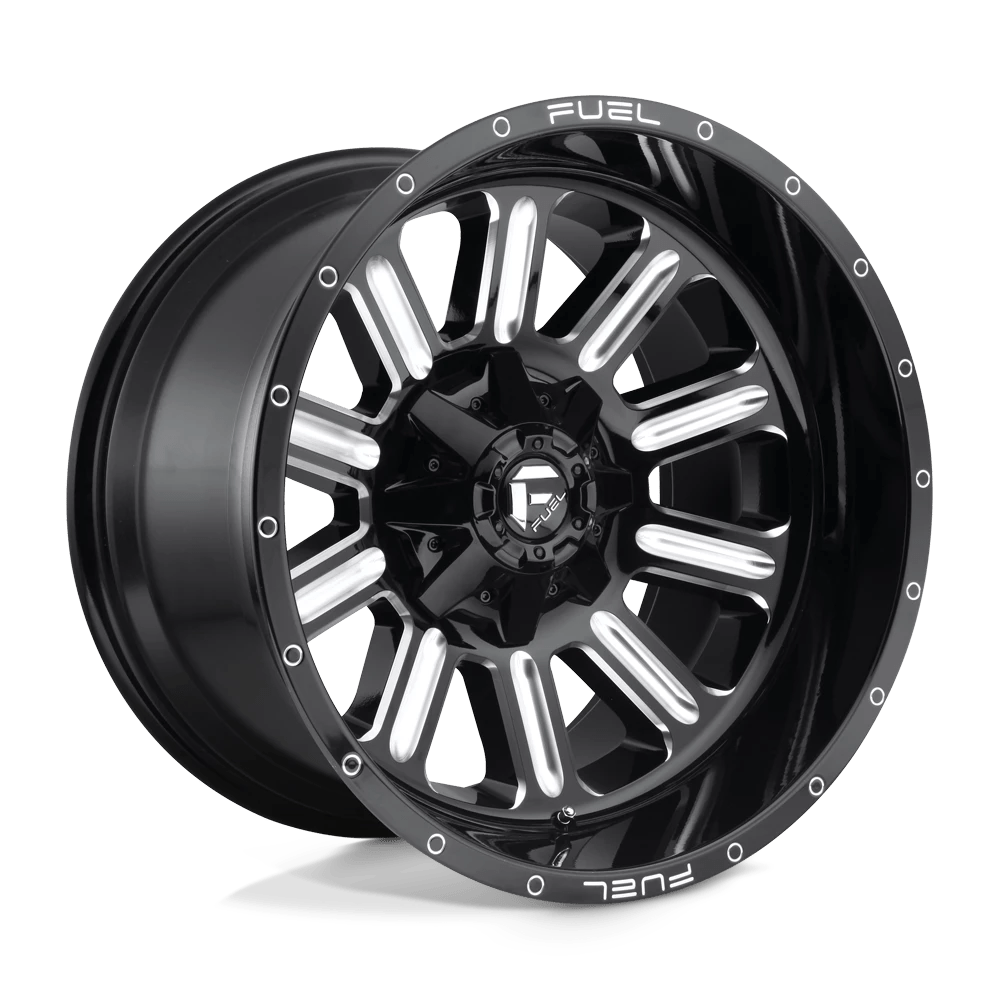 Fuel Offroad D620 HARDLINE GLOSS BLACK MILLED 22x12 -44 8x165.1mm 125.1mm - Wheelwiz