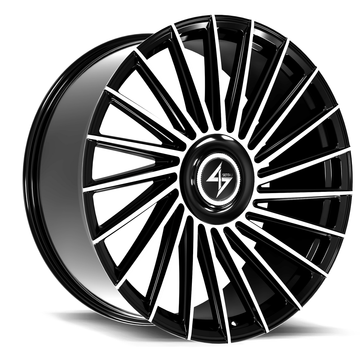Sentali LEGACY Gloss Black Machined 24x10 +30 5x127|5x120mm 0mm - Wheelwiz