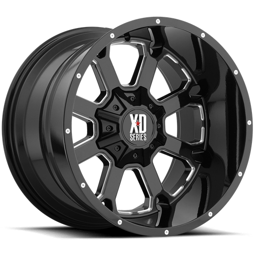 XD Series XD825 BUCK 25 Gloss Black Milled 20x10 -24 6x135|6x139.7mm 106.1mm - Wheelwiz
