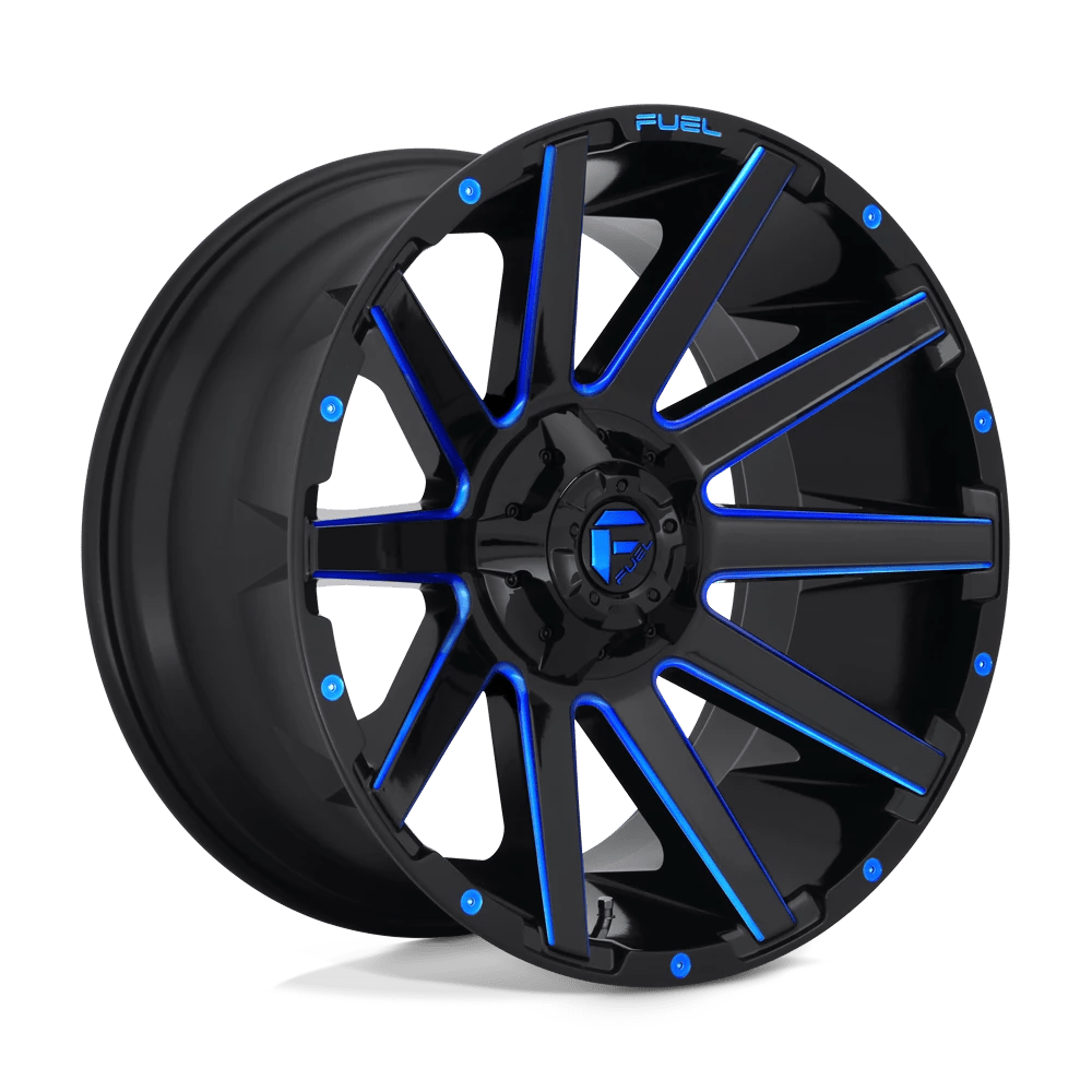 Fuel Offroad D644 CONTRA GLOSS BLACK BLUE TINTED CLEAR 20x9 +1 8x180mm 124.2mm - Wheelwiz