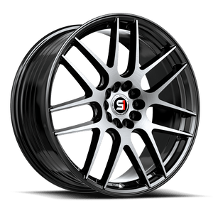 Spec-1 SP-65 Gloss Black & Machined 17x8 +42 5x114.3|5x110mm 73.1mm - Wheelwiz