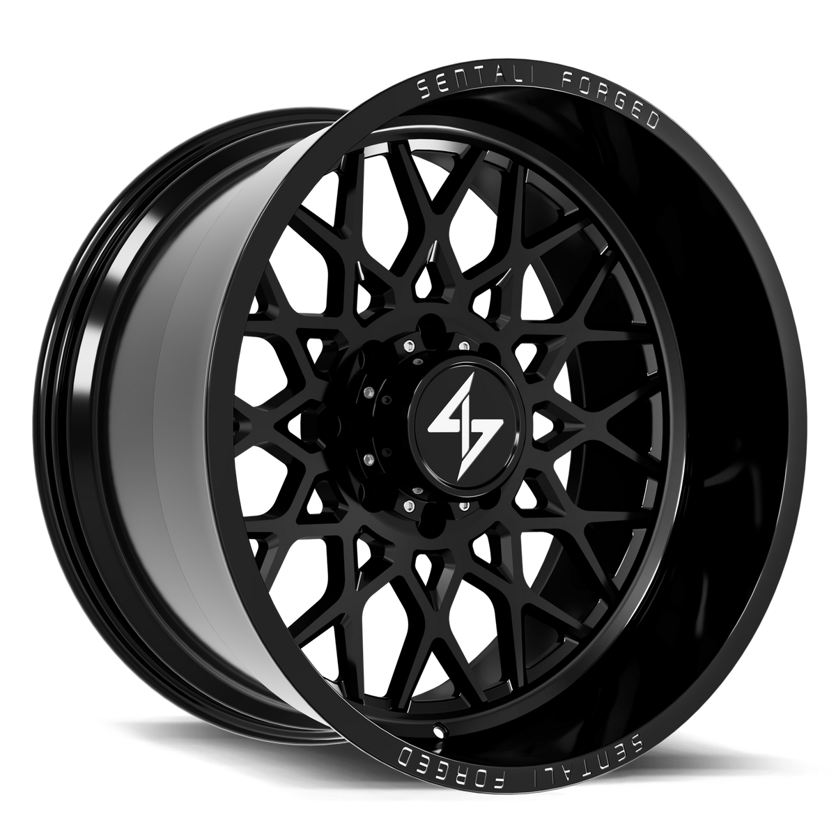 Sentali SF-5 Gloss Black 22x10 -24 8x180mm 124.3mm - Wheelwiz