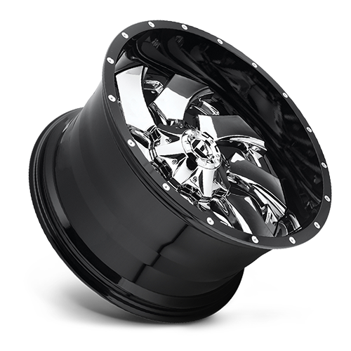 Fuel Offroad D240 CLEAVER CHROME PLATED GLOSS BLACK LIP 20x12 -44 8x170mm 125.1mm - Wheelwiz