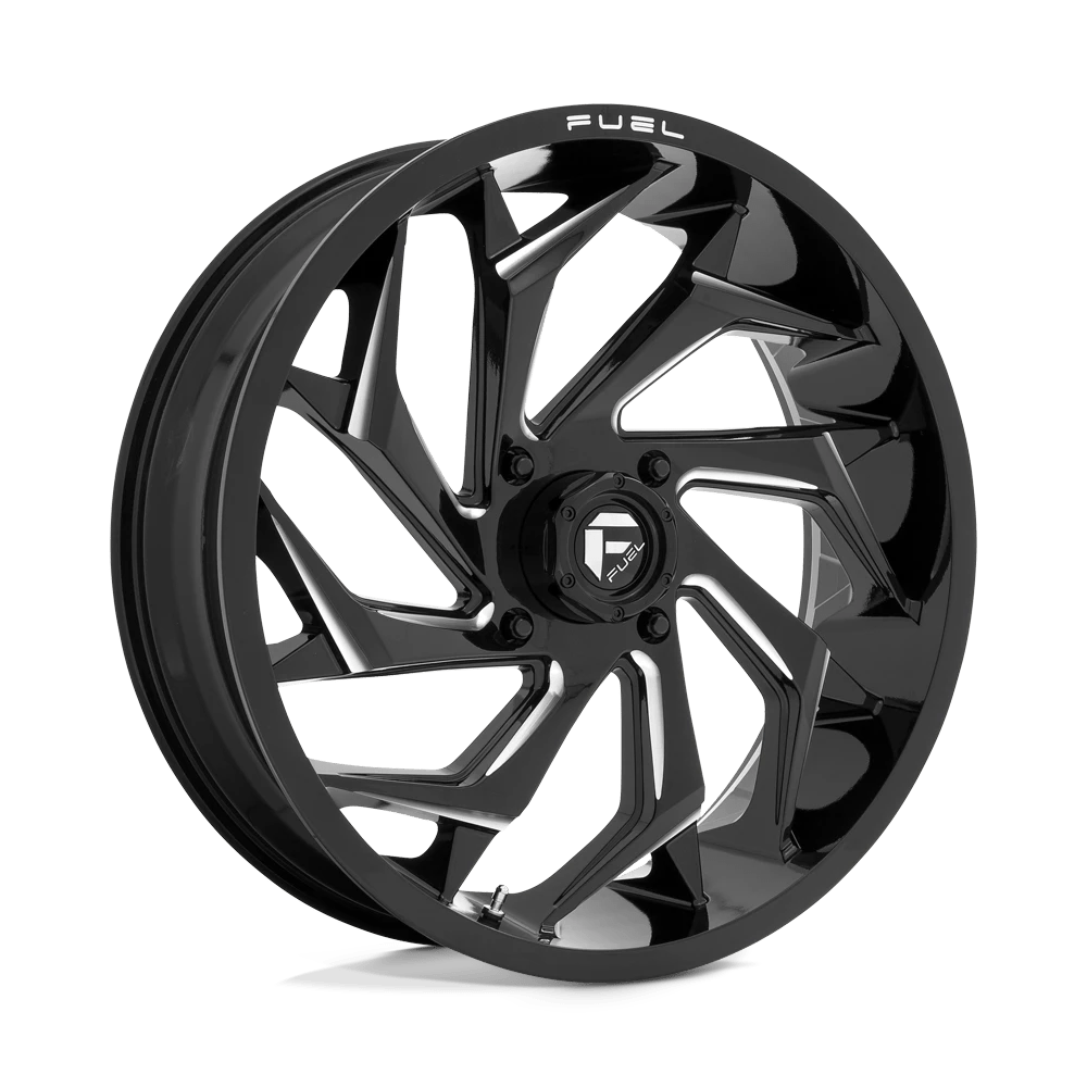 Fuel Offroad D753 REACTION GLOSS BLACK MILLED 22x7 +13 4x137mm 110.1mm - Wheelwiz