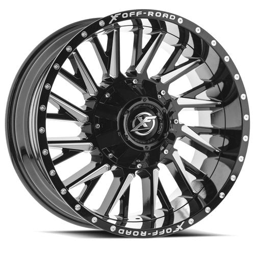 XF Off-Road XF-226 Gloss Black Milled 20x9 +12 8x165.1|8x170mm 125.2mm